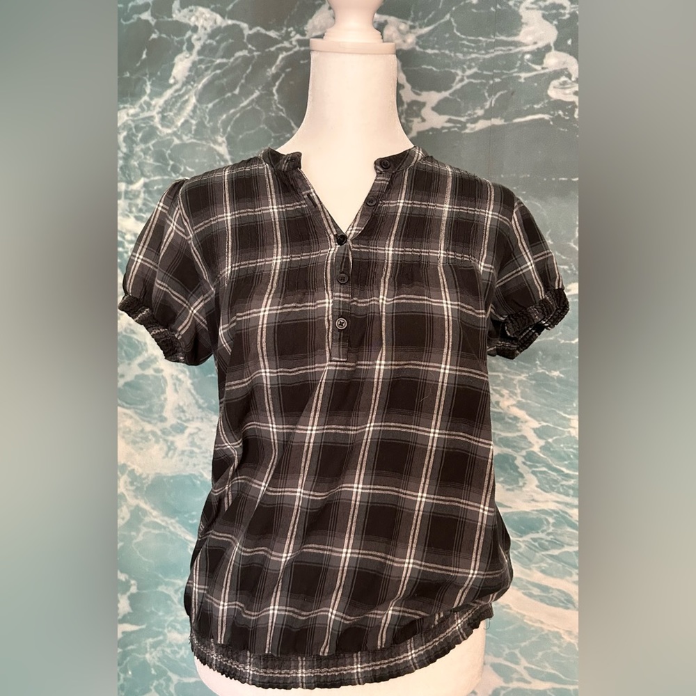 Black plaid shirt